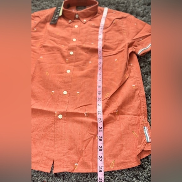 Jachs NY Men's Short Sleeve red Collar Button Down Shirt Size Medium - Picture 12 of 14